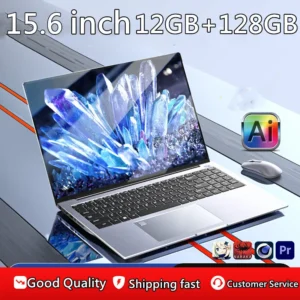 15.6 Inch Laptop PC 12GB LPDDR4 RAM 128GB SSD ROM Windows 10 Computer 4-Core Processor WIFI Intel Celeron N5095 CPU 2.00GHz