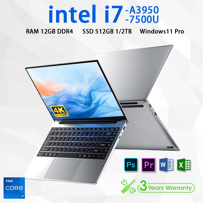 2025 Intel Core i7 7500U Portable Laptop Computer 14.1inch 1920*1080 HD Gaming Laptops Windows 11 SSD 2TB DDR4 12GB PC Notebook