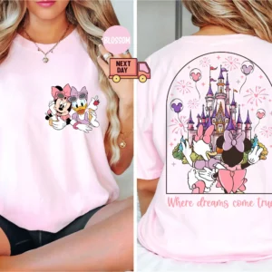 2025 Disney Minnie/Duck Summer Pure Cotton Short Sleeved Shirt For Women's Girlfriends Fashionable And Casual Versatile T-Shirt