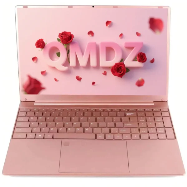 QMDZ 11th Gen Laptop Intel Celeron N5095 Windows 11 Pro Up to 32GB RAM 128GB-2TB SSD 2.4G/5G WiFi + BT Cute Pink Keyboard