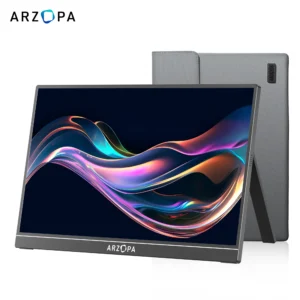 [Update Gray Color +Bag Set] ARZOPA 16.1 144hz Portable Gaming Monitor,FHD 1080P 100% sRGB,HDR,Type-C HDMI,Second Screen Monitor