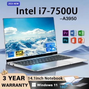 Intel Core i7 7500U Windows 11 Laptop Gamer SSD 1/2TB DDR4 12GB Portable Laptops Computer Gaming HD 14.1inch Office Notebook PC