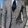 Men's Houndstooth Suits Single Breasted Slim Fit Blazer Formal Groom Tuxedos Set For Wedding/Business Prom Fashion Men Clothing
