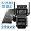 Dual Lens Solar Camera WIFI Security Outdoor Surveillance Camera Solar Panel with Battery CCTV security PZT IP cameras
