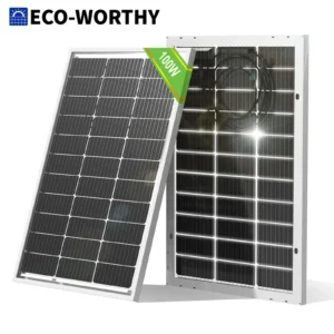 ECO-WORTHY Bifacial 100 Watt 12 Volt Solar Panel Monocrystalline Rigid High-Efficiency PV Module Power Charger for Sunsheds,Rvs
