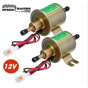 Universal Gold Electric Fuel Pump Kit 12V inline Low Pressure Fuel Pump HEP-02A With 2 Meter Fuel Line Fuel Filters Hose Clamp