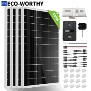 ECO-WORTHY 400 Watt 12 Volt Premium Solar Panel Kit 400W 12V Solar Power Off Grid System for Home, RV, Boat